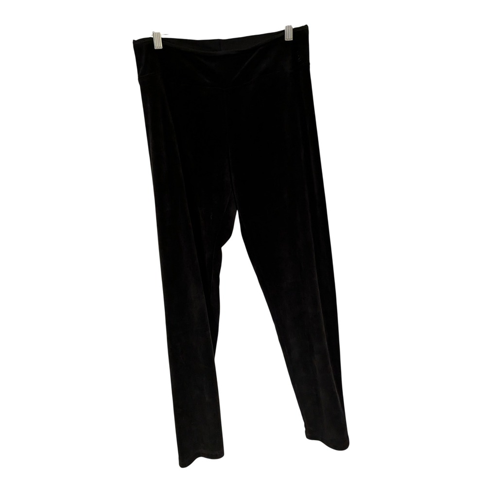 Cuddl Duds Velour Leggings Size M Black High Waist Stretch Cozy Loungewear Pant